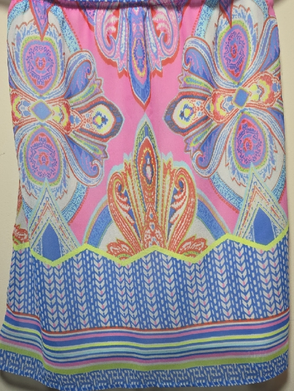 Red Camel Strapless Dress Size M | Boho Paisley Print - Picture 6 of 7
